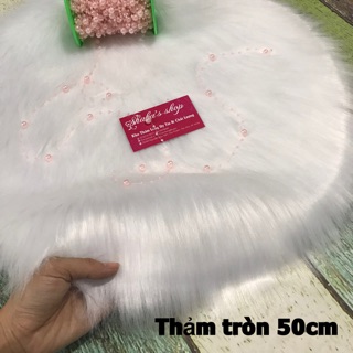 sale Thảm lông chụp ảnh tròn trắng 40cm