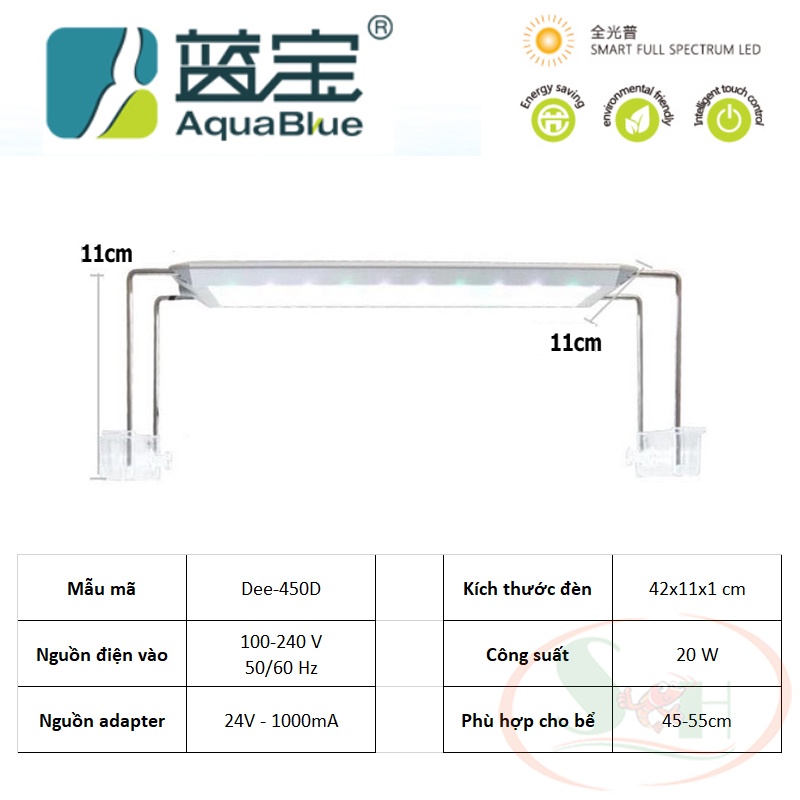 Đèn Led Aquablue Neo-Helios RGB-W Led Light Quang Phổ - Nhỏ