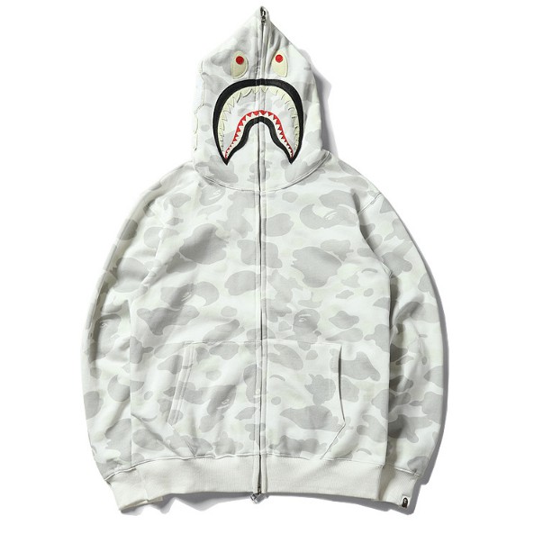 New A Bathing Ape Bape WGM Shark Camouflage Hoodie Sweater Men Women Casual Jacket Luminous