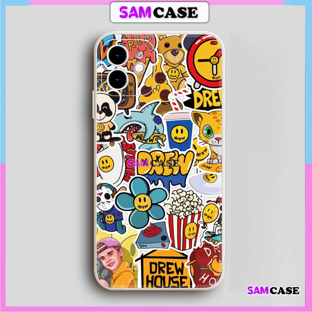 Ốp lưng iPhone 6/6s/7/8/X/XS/11/12/13/14 Pro Plus Max viền vuông chống sốc bảo vệ camera silicon mềm hình Drew11-1