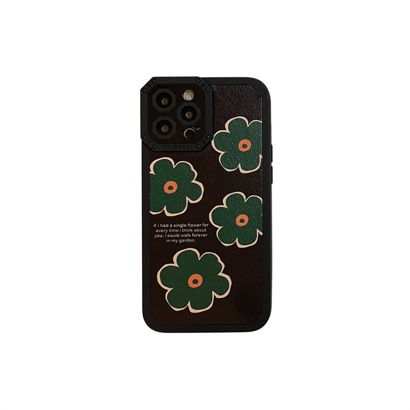 (SIÊU RẺ) Ốp lưng Iphone dày dặn nền đen hoa xanh da 6/6plus/6s/6splus/7/7plus/8/8plus/x/xr/xs/11/12/13/pro/max/plus