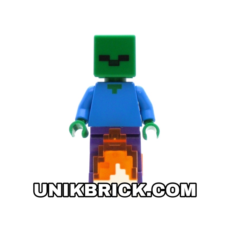 Lego UNIK BRICK Zombie with Fire Base Nhân vật Zombie đứng trên đế lửa chính hãng (như hình).