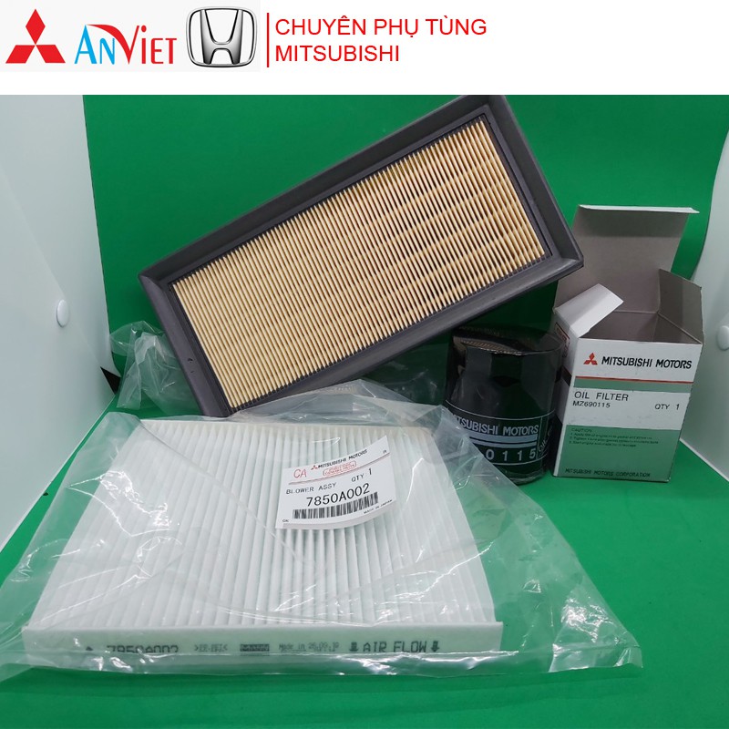 Combo lọc gió động cơ, lọc gió điều hòa, Lọc nhớt xe Mitsubishi Attrage và Mirage hàng OEM