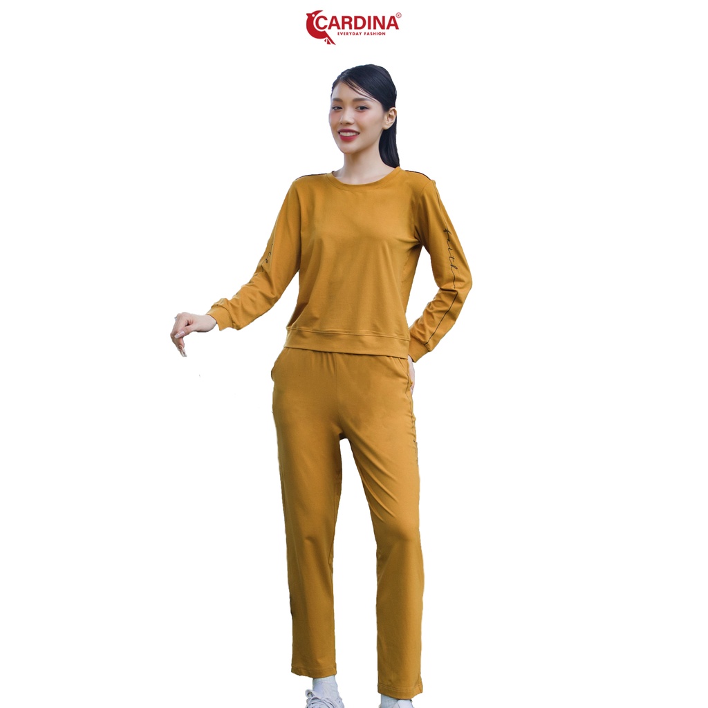 Đồ Bộ Nữ 𝐂𝐀𝐑𝐃𝐈𝐍𝐀 Chất Cotton Cao Cấp Quần Dài Áo Dài Tay Kiểu Dáng Thể Thao Năng Động 2BT07