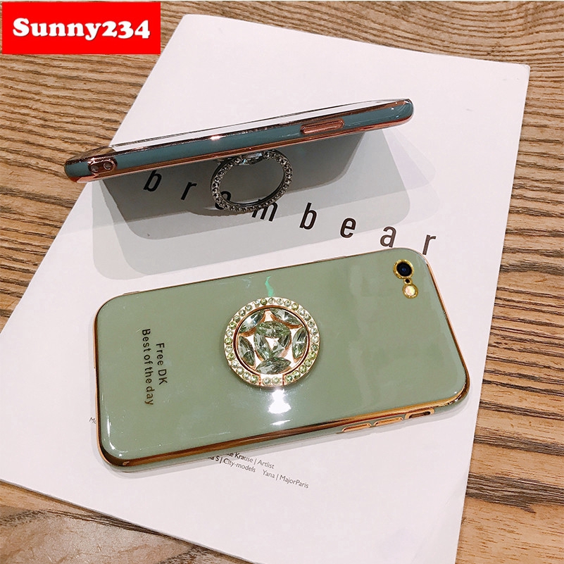 Ốp điện thoại silicon mềm mại 6D sang trọng có giá đỡ dạng nhẫn cho iPhone 6 6S 7 8 Plus X XS MAX XR