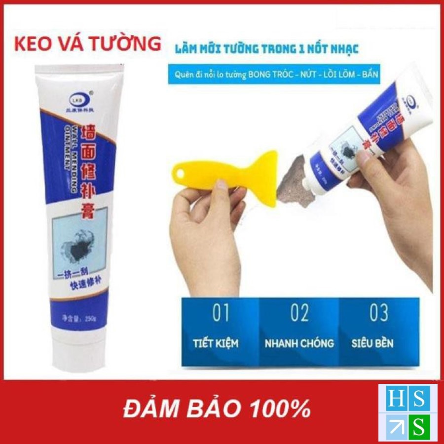 Tuýp Keo vá tường đa năng 250g - Keo vá tường thông minh, keo vá vết nứt tường, trầy xước, bong tróc, sạch vết bẩn