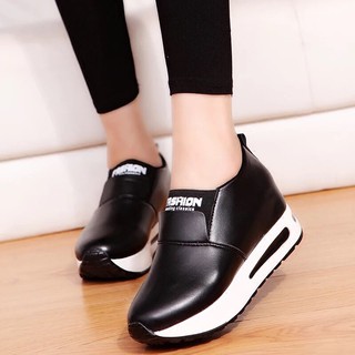 Giầy thể thao đế độn nâng chiều cao 6cm nữ chất da mịn đế nhẹ - Hàng ORDER