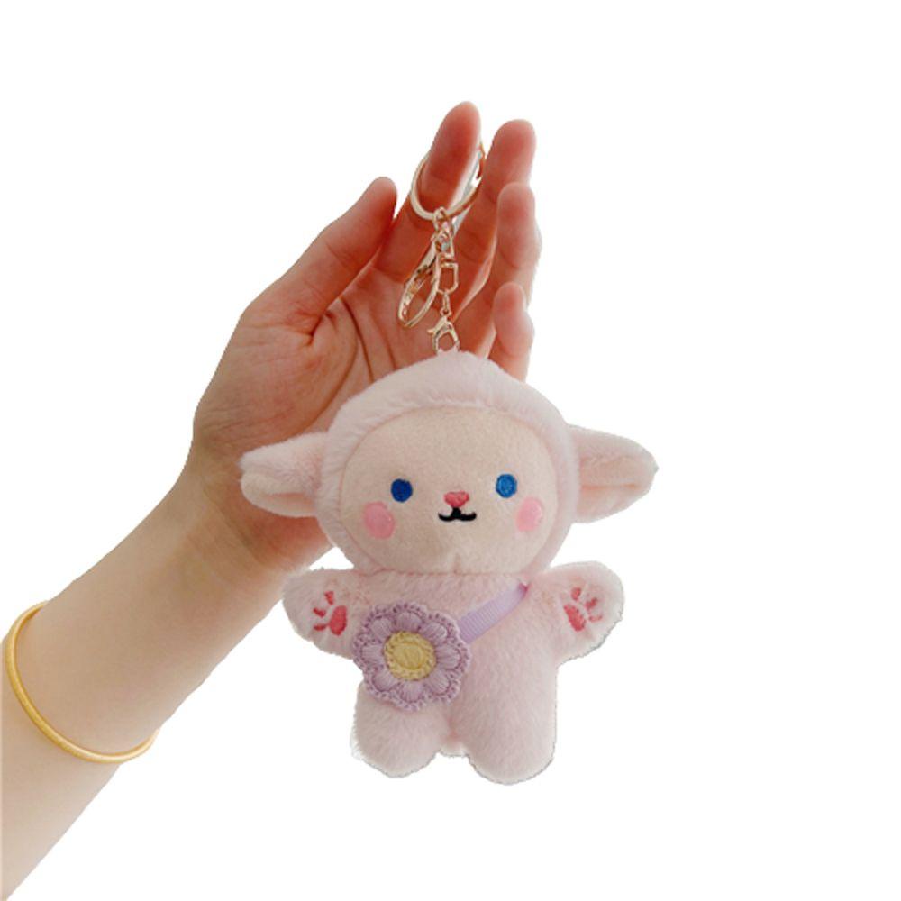 LANFY Móc Khóa Cừu Nhồi Bông Màu Trắng Dễ Thương