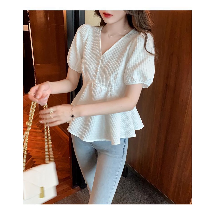 Áo chiffon Nữ Ngắn Tay Phong Cách Phương Tây Thời Trang Mùa Hè