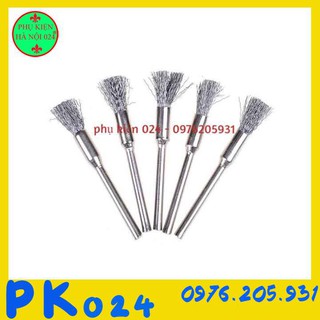 Bộ 5 Chổi Đánh Gỉ Trục 3mm Sợi Thép Chổi Chụm