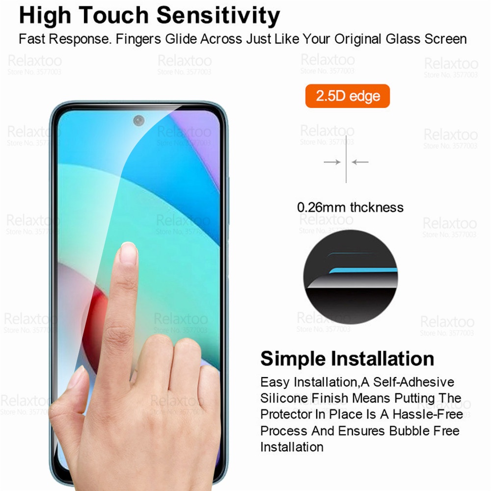 Set 2 kính cường lực 9D bảo vệ toàn màn hình cho Xiaomi Redmi 10 Redmi10 Redme Readmi 10