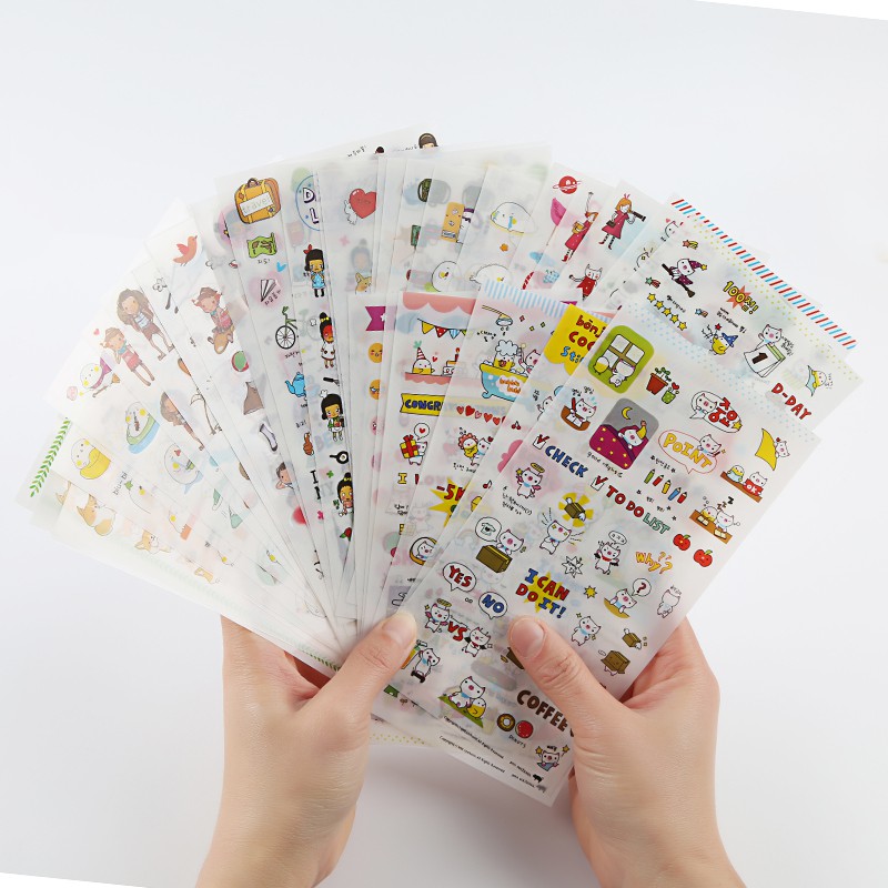 Set 6 tấm Sticker Dễ Thương