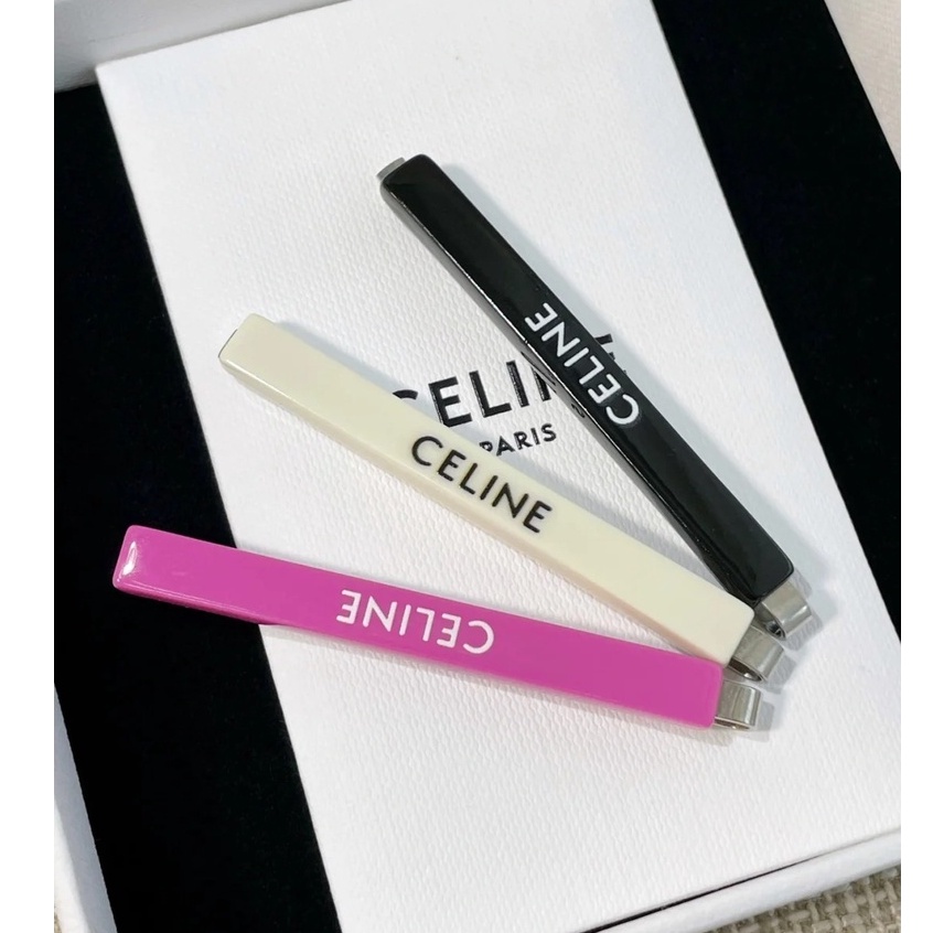 OFF WHITE Set 3 Kẹp Tóc Màu Đen/Hồng/Trắng CE 2022 Thời Trang Hè Cá Tính