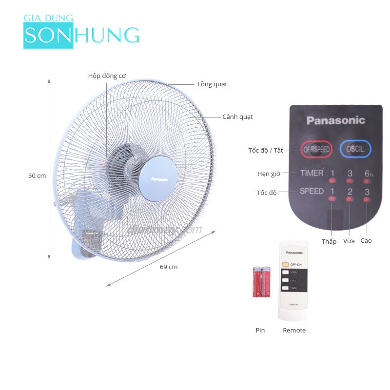 QUẠT TREO TƯỜNG PANASONIC F-409MB XUẤT XỨ MALAYSIA
