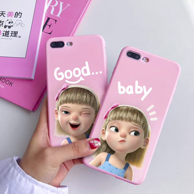 Ốp iphone - Ốp lưng cô bé biểu cảm cho iphone 7 plus 8 plus 6 s plus X s Xr Xsmax 11 11pro 11promax se2