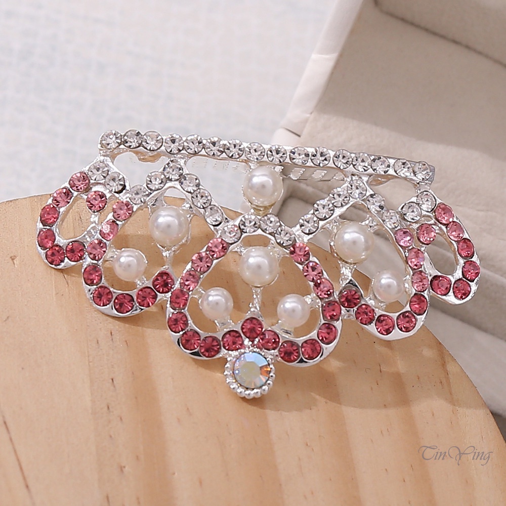 GETNOIVAS Lược Cài Tóc Hình Vương Miện Mini Chống Trượt Cho Bé Gái