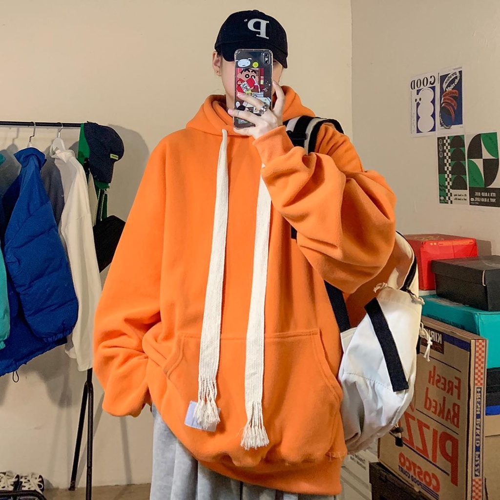 Áo Khoác Sweater Dáng Rộng Có Mũ Trùm Kiểu Hồng Kông Thời Trang Xuân Thu Cho Nam