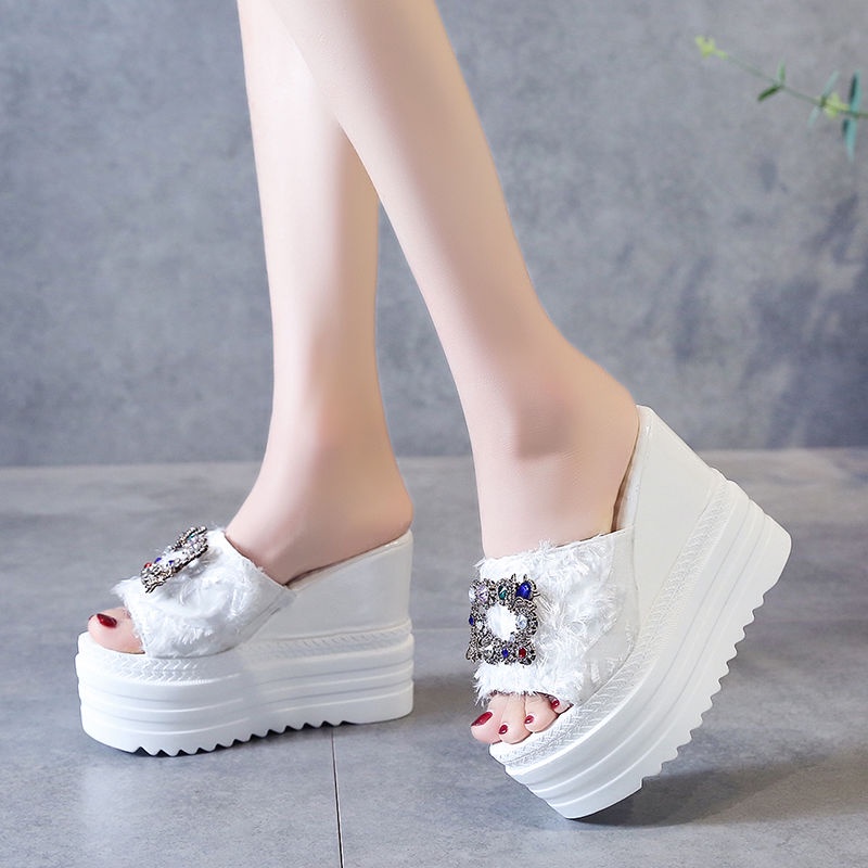 Dép Sandal Đế Xuồng Dày 12CM Hở Mũi Thời Trang Cho Nữ
