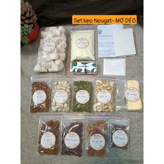 Set nguyên liệu làm kẹo Nougat đầy đủ tặng vị trà xanh/ caccao