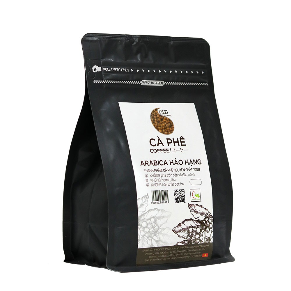 [Mã FMCGM25 - 10% đơn 150K] Gói 250g - Cafe hạt nguyên chất 100% Arabica Hảo Hạng - Light coffee