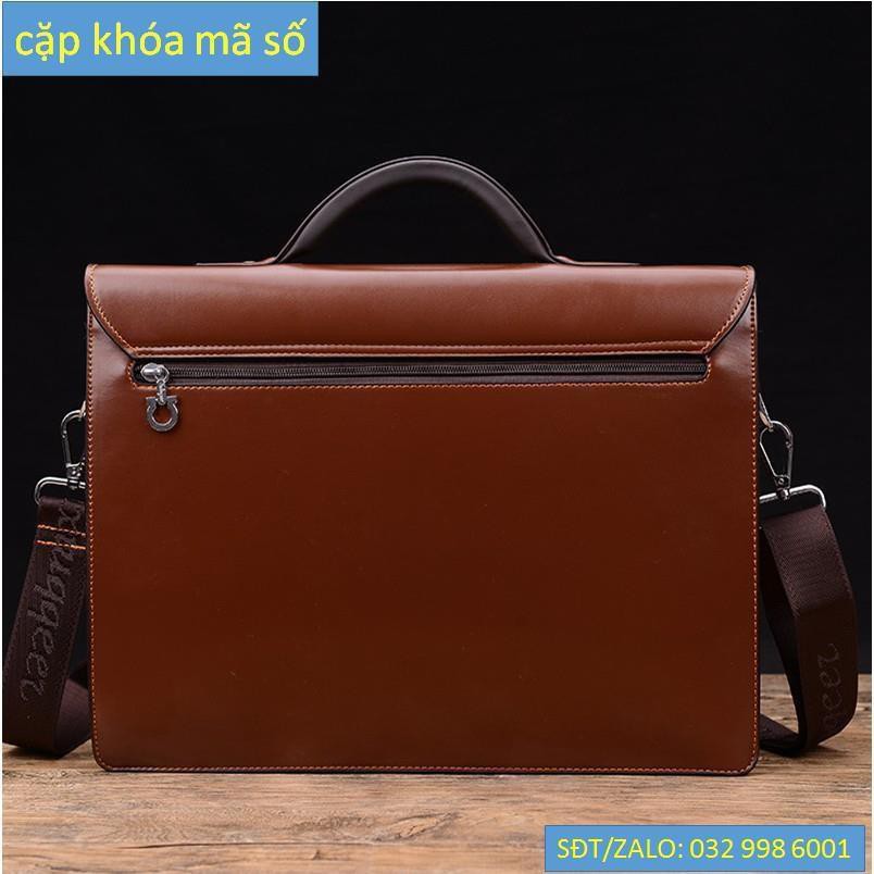 Cặp da công sở, giáo viên, công chức bảo vệ mật mã đen