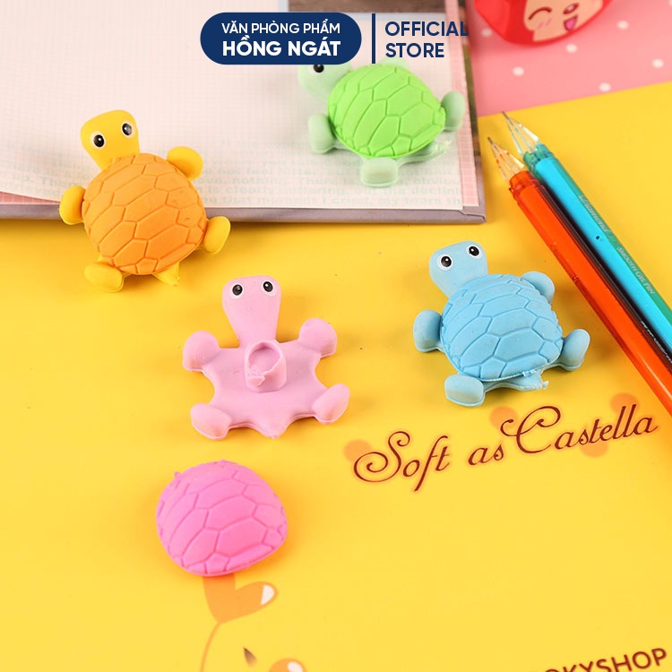 Tẩy bút chì hình rùa lớn, đồ dùng học tập dễ thương gôm tẩy cute giá rẻ làm quà tặng học sinh văn phòng phẩm T11