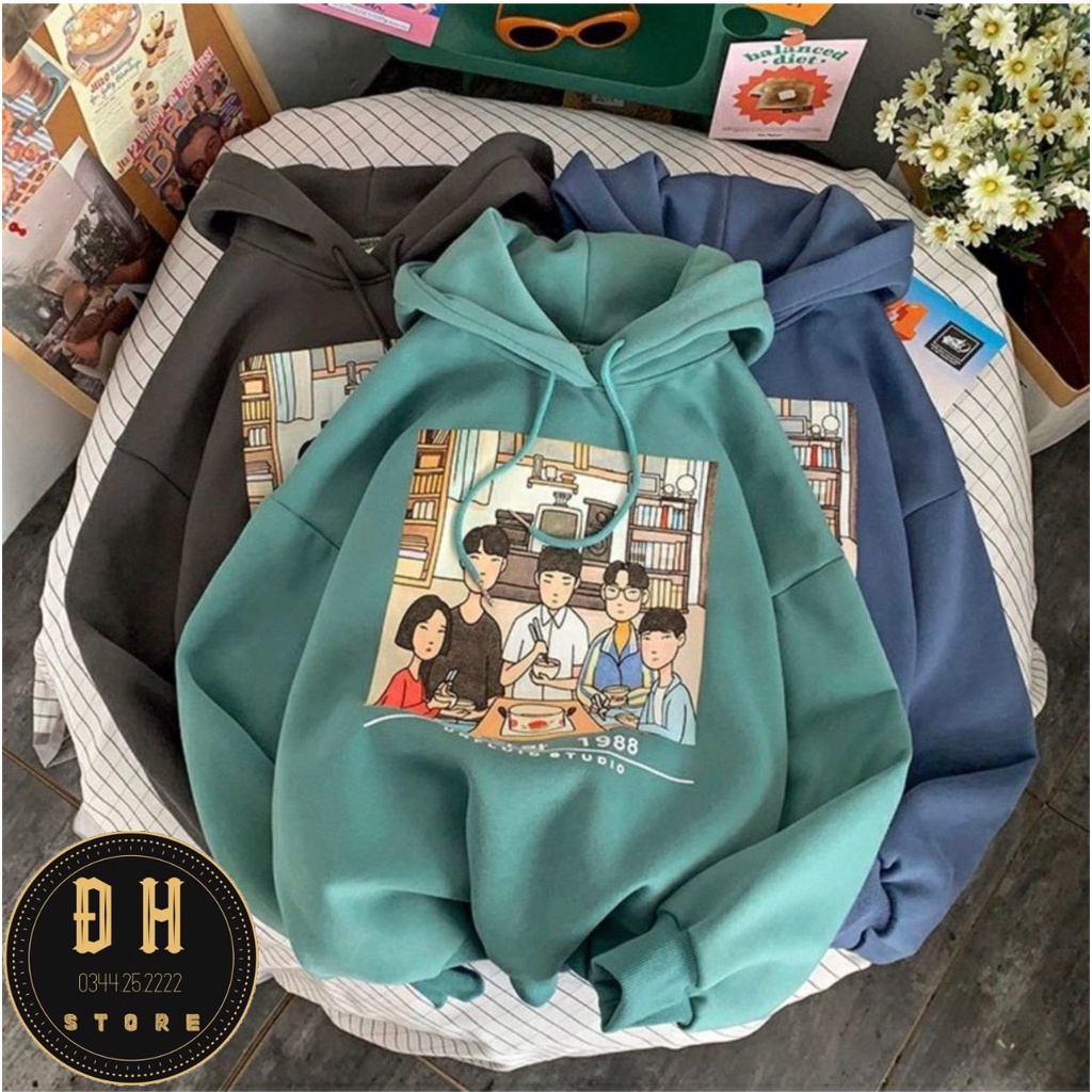 (Mẫu Mới 2021) Áo Hoodie Hình Gia Đình Reply 1988 Hàn Quốc Có Mũ Nam Nữ Chất Nỉ Bông Dày Dặn Form Rộng Unisex | BigBuy360 - bigbuy360.vn