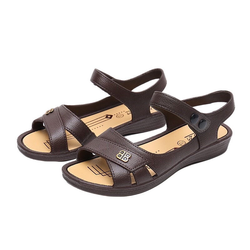 Giày trung niên nữ cho bà cho mẹ dép quai hậu nữ sandal siêu êm chân, xăng đan đế bằng