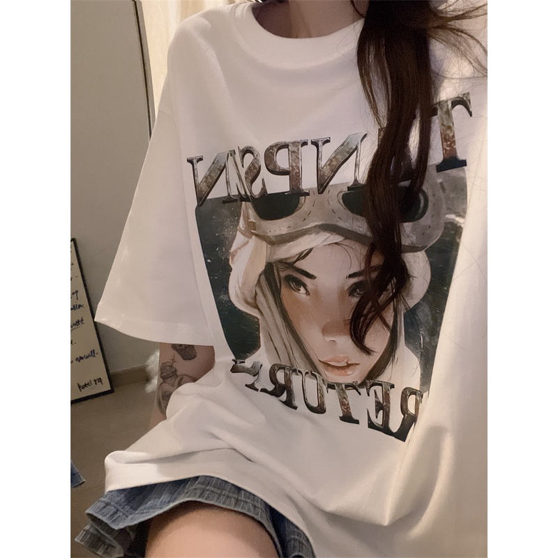 Áo Thun in Hình Ngẫu Nhiên / Giá Trị Tuyệt Vời / Mua Nó Và kiếm nó / Logistics đến trong 7 ngày / Áo Nữ Thời Trang Hàn Quốc Giá Một Lần