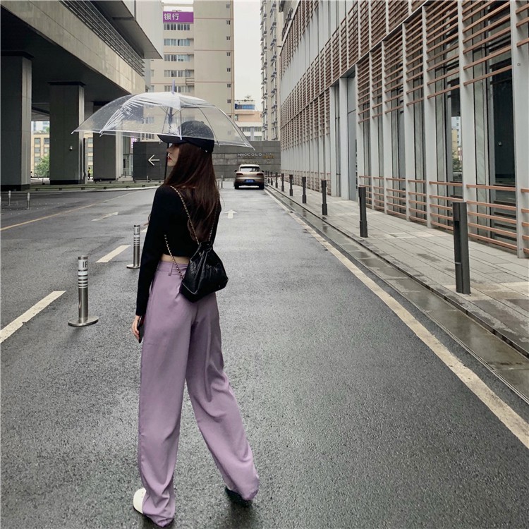 (CÓ SẴN QUẦN S) SET ÁO THUN CROP DÀI TAY QUẦN TÂY ỐNG SUÔNG ULZZANG | BigBuy360 - bigbuy360.vn