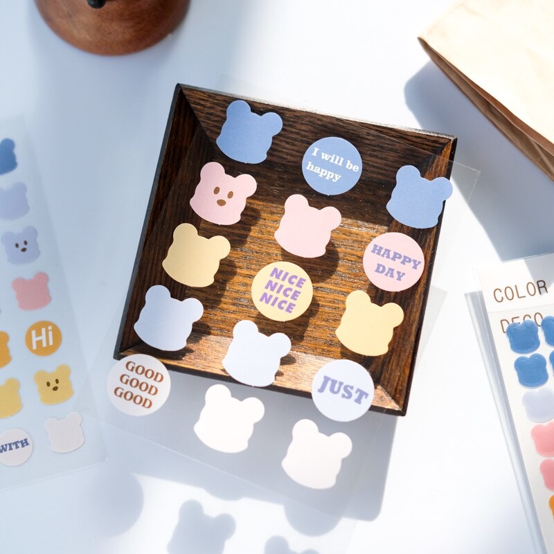 Combo 03 miếng sticker dán sổ hình icon emoji/ hoa sakura - VP096