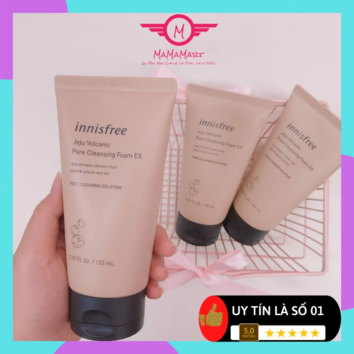 Sữa rửa mặt Innisfree tro núi lửa JEJU VOLCANIC PORE CLEANSING FOAM 150ml ( Hàn Quốc) dành cho da dầu cho da nhạy cảm | BigBuy360 - bigbuy360.vn