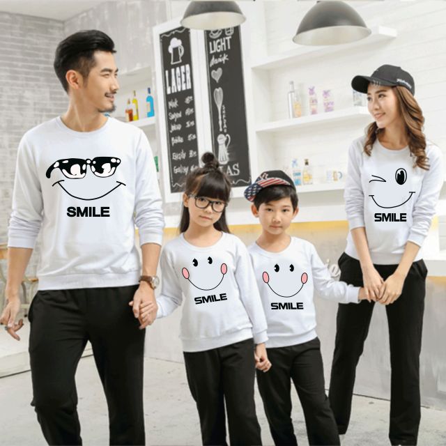 [sĩ] áo khoác thu đông sweater gia đình cặp đôi áo đôi 3/4/5 người chất mịn mặc ấp đủ size bé 5 kí-90 kí