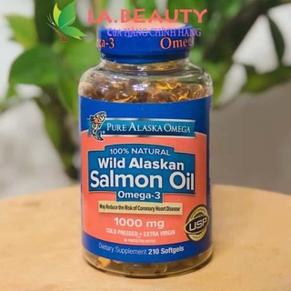 Viên dầu cá hồi pure alaska salmon oil omega 3 1000 mg lọ 210 viên