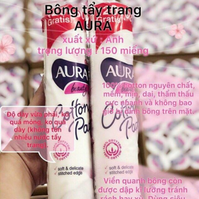 Kết quả hình ảnh cho bông tẩy trang aura