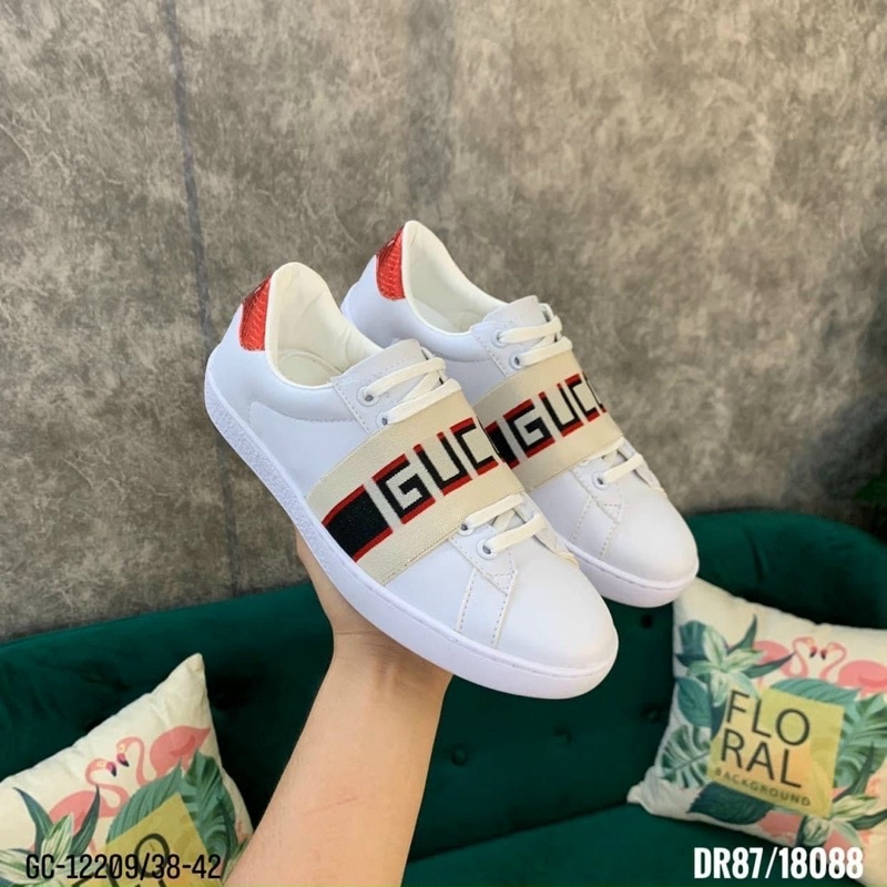 Giày GC Trắng Đế Cao Su Cao Cấp - Giày Sneaker Gc Cho Nam