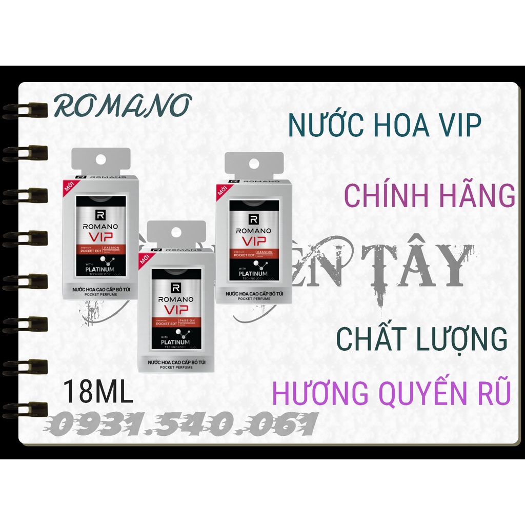 NƯỚC HOA ROMANO VIP MẪU MỚI 18ML LOẠI PASSION.