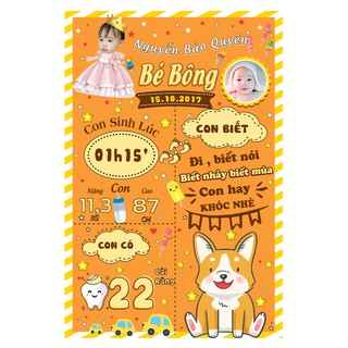 bảng thành tích bé gái ( 40 x 30) cm