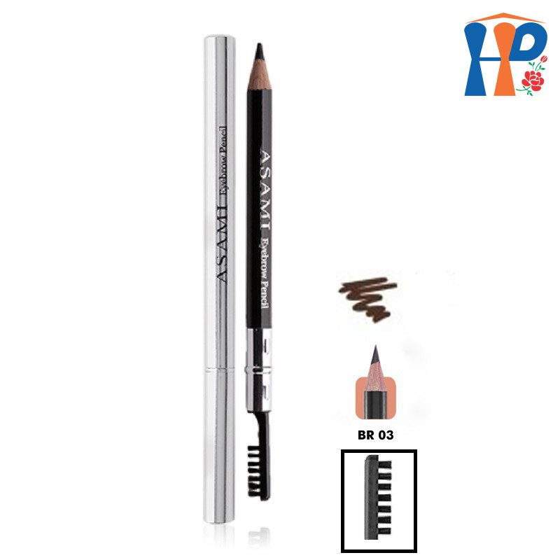 Chì Kẻ Mày (chì chuốt/ chì gỗ/ chì gọt) Asami (BR03 - tông nâu đen, GR2 - tông xám) - Eyebrow Pencil | BigBuy360 - bigbuy360.vn