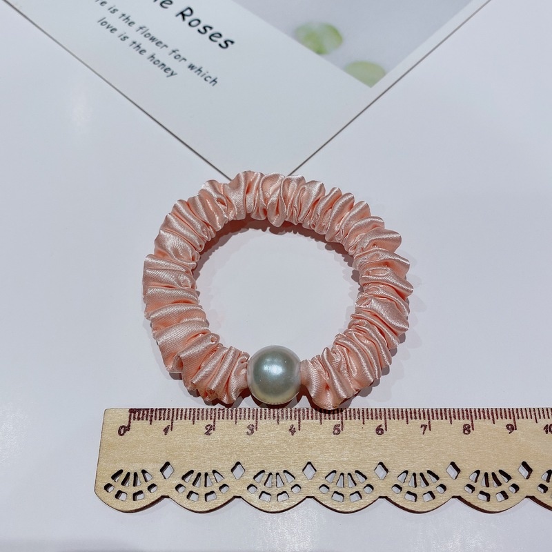 Dây buộc tóc vải đính hạt ngọc trai giả nhiều màu tùy chọn phong cách Hàn Quốc trẻ trung cho nữ