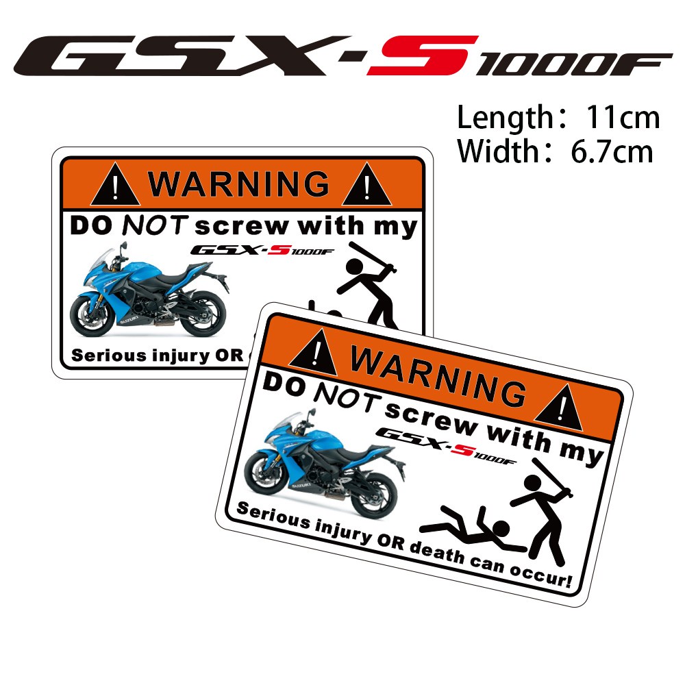 KODASKIN 2 miếng Không vít Decal Cảnh báo Nhãn dán cho Suzuki GSX-S1000F