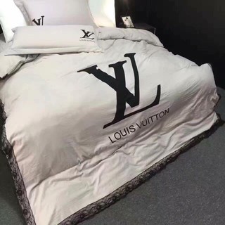 Bộ chăn ga gối thương hiệu LV(vải đũi)