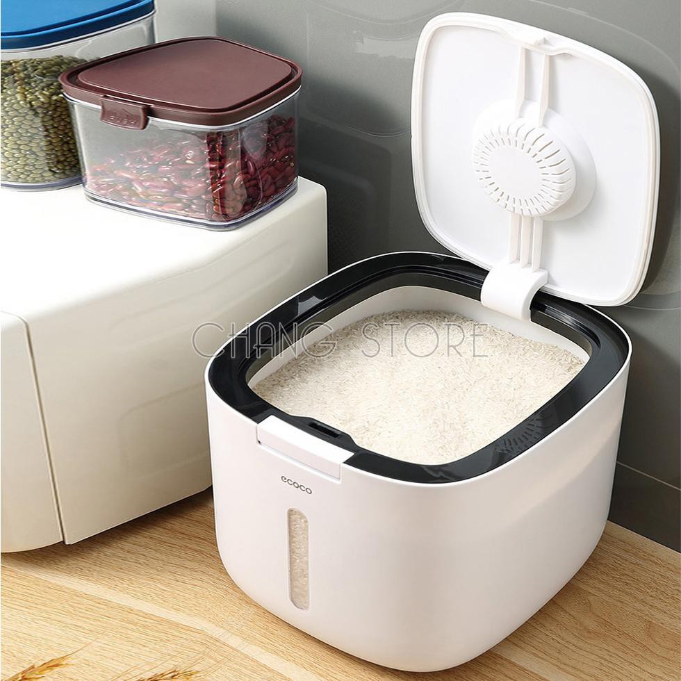 Thùng đựng gạo Ecoco cao cấp chống côn trùng, ẩm mốc cực tốt bảo vệ hạt gạo luôn được sạch
