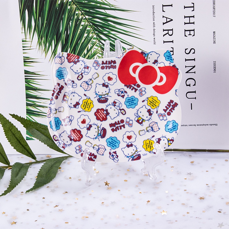 Đĩa melamine Nhỏ Hình Hello Kitty melody Mickey Minnie Sáng Tạo Vui Nhộn Cho Bé