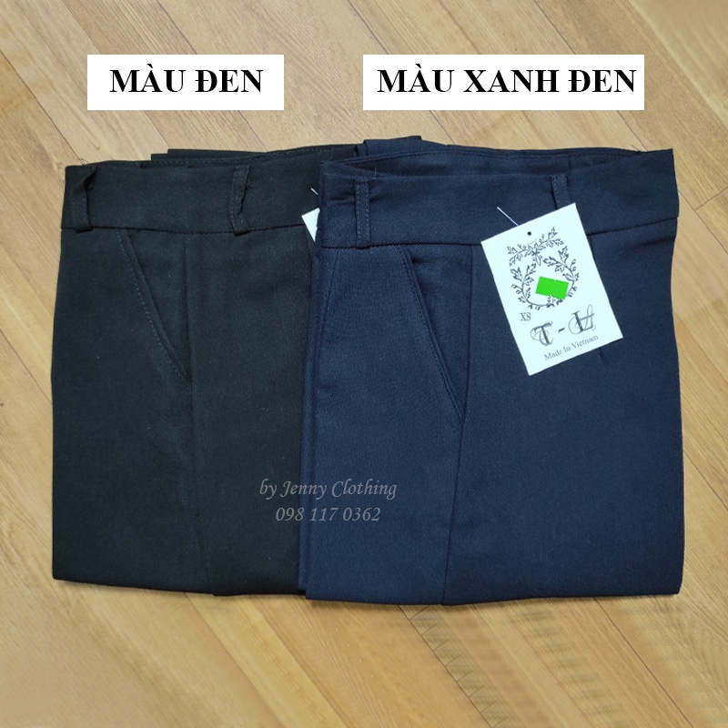 Quần tây baggy nữ Ladya lưng cao 1 khuy có túi trước vải tuyết mưa học sinh đi học đi làm màu đen xanh M083