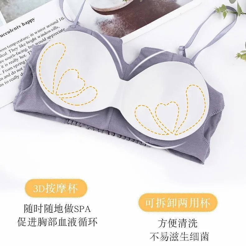 Korean Style Explosion Resistant Steel Frameless Cotton Bra For Women | BigBuy360 - bigbuy360.vn