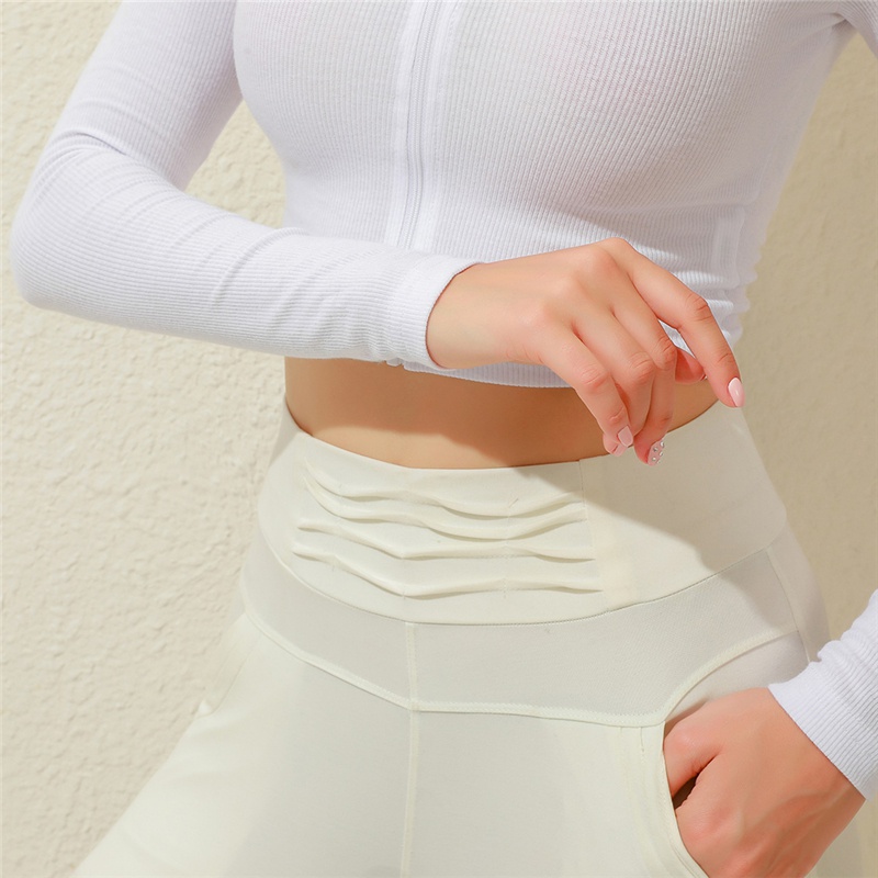 Áo Croptop Dệt Kim Tay Dài Phối Khoá Kéo Thiết Kế Cổ Lọ Thanh Lịch