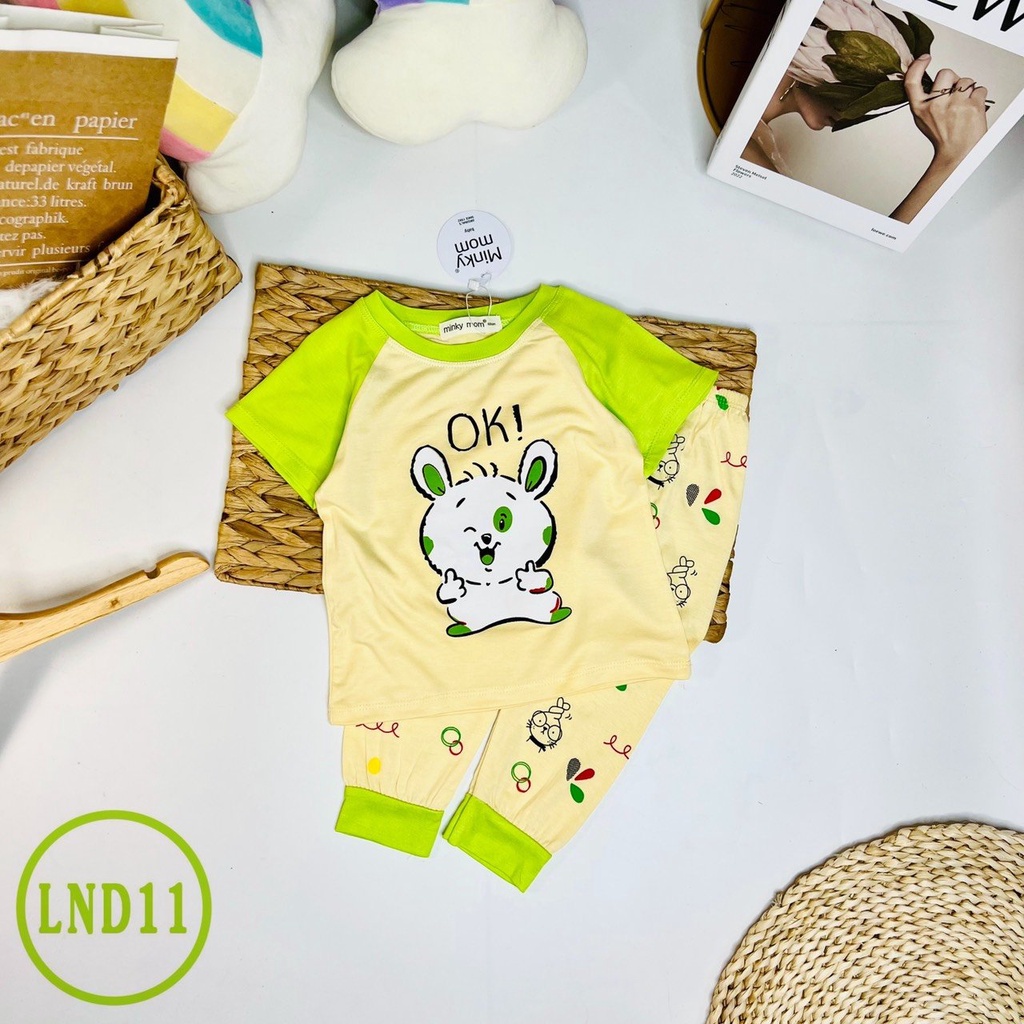 Quần áo bé trai và bé gái tay ngắn quần dài Minky Mom chất liệu thun lạnh thoáng mát size 80-150cm