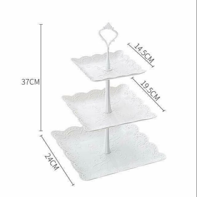 Khay mứt 3 tầng vuông tròn
