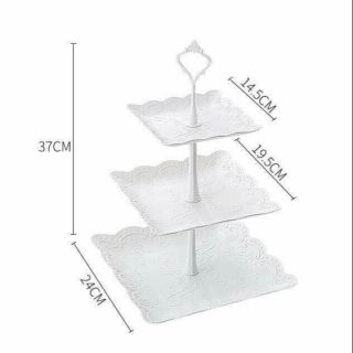 Khay mứt 3 tầng vuông tròn